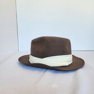 Vintage Brown Fedora Hat Botany 500 Size M Medium
